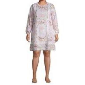 Lands End long sleeve tie dye pullover shift dress